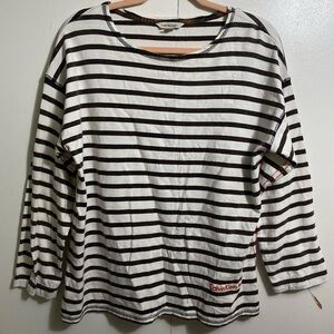 Calvin Klein Jeans Brown and White Striped Shirt